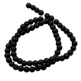 Maxbell 1 Strand Approximately DIY Gemstone Round Loose Beads 6mm Black