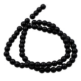 Maxbell 1 Strand Approximately DIY Gemstone Round Loose Beads 6mm Black