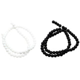 Maxbell 1 Strand Approximately DIY Gemstone Round Loose Beads 6mm Black