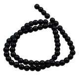 Maxbell 1 Strand Approximately DIY Gemstone Round Loose Beads 6mm Black