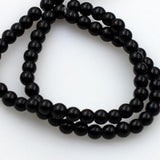 Maxbell 1 Strand Approximately DIY Gemstone Round Loose Beads 6mm Black