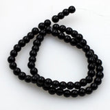 Maxbell 1 Strand Approximately DIY Gemstone Round Loose Beads 6mm Black