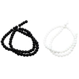 Maxbell 1 Strand Approximately DIY Gemstone Round Loose Beads 6mm Black