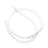 Maxbell 1 Strand Approximately DIY Gemstone Round Loose Beads 6mm White