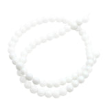 Maxbell 1 Strand Approximately DIY Gemstone Round Loose Beads 6mm White