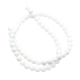 Maxbell 1 Strand Approximately DIY Gemstone Round Loose Beads 6mm White