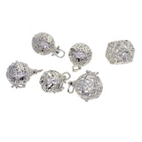Maxbell 6pcs Mixed Filigree Cage Locket Pendant Necklace Findings