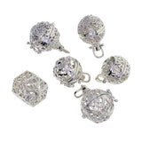 Maxbell 6pcs Mixed Filigree Cage Locket Pendant Necklace Findings