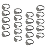Maxbell 20x Adjustable Round Plate Ring Bases Gunmetal Black