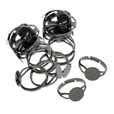 Maxbell 20x Adjustable Round Plate Ring Bases Gunmetal Black