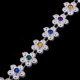 Maxbell 9m Crystal Rhinestone Close Chain Ribbon Trim for Wedding Party Decor Silver