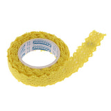Maxbell 2 Yards 15mm Fabric Lace Washi Tape Self Adhesive Trim Wedding yellow