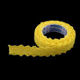 Maxbell 2 Yards 15mm Fabric Lace Washi Tape Self Adhesive Trim Wedding yellow