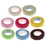 Maxbell 2 Yards 15mm Fabric Lace Washi Tape Self Adhesive Trim Wedding yellow