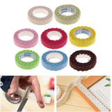 Maxbell 2 Yards 15mm Fabric Lace Washi Tape Self Adhesive Trim Wedding yellow