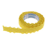 Maxbell 2 Yards 15mm Fabric Lace Washi Tape Self Adhesive Trim Wedding yellow