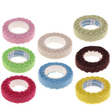 Maxbell 2 Yards 15mm Fabric Lace Washi Tape Self Adhesive Trim Wedding yellow