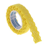 Maxbell 2 Yards 15mm Fabric Lace Washi Tape Self Adhesive Trim Wedding yellow