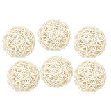 Maxbell 6Pcs 6cm Wicker Rattan Vine Ball DIY Ornaments Crafts  white