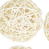 Maxbell 6Pcs 6cm Wicker Rattan Vine Ball DIY Ornaments Crafts  white
