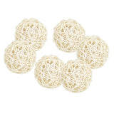 Maxbell 6Pcs 6cm Wicker Rattan Vine Ball DIY Ornaments Crafts  white