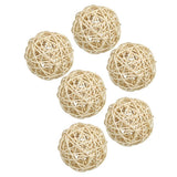 Maxbell 6PCS Rattan Ball Ornaments Wedding Party Decorations Wooden Balls  6CM White