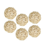Maxbell 6PCS Rattan Ball Ornaments Wedding Party Decorations Wooden Balls  6CM White