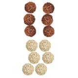 Maxbell 6PCS Rattan Ball Ornaments Wedding Party Decorations Wooden Balls  6CM White