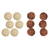 Maxbell 6PCS Rattan Ball Ornaments Wedding Party Decorations Wooden Balls  6CM White