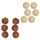 Maxbell 6PCS Rattan Ball Ornaments Wedding Party Decorations Wooden Balls  6CM White
