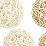 Maxbell 6Pcs 6cm Wicker Rattan Vine Ball DIY Ornaments Crafts  white  natural mixed