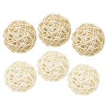 Maxbell 6Pcs 6cm Wicker Rattan Vine Ball DIY Ornaments Crafts  white  natural mixed