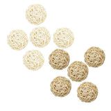 Maxbell 5Pcs 7cm Wicker Rattan Vine Ball DIY Ornaments Craft Embellishment burlywood
