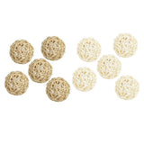 Maxbell 5Pcs 7cm Wicker Rattan Vine Ball DIY Ornaments Craft Embellishment burlywood