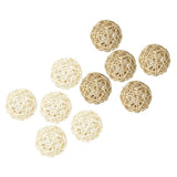 Maxbell 5Pcs 7cm Wicker Rattan Vine Ball DIY Ornaments Craft Embellishment burlywood