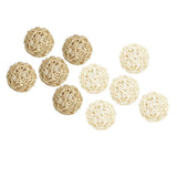 Maxbell 5Pcs 7cm Wicker Rattan Vine Ball DIY Ornaments Craft Embellishment burlywood