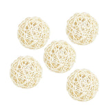 Maxbell 5Pcs 7cm Wicker Rattan Vine Ball DIY Ornaments Craft Embellishment white