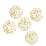 Maxbell 5Pcs 7cm Wicker Rattan Vine Ball DIY Ornaments Craft Embellishment white