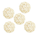 Maxbell 5Pcs 7cm Wicker Rattan Vine Ball DIY Ornaments Craft Embellishment white