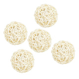 Maxbell 5Pcs 7cm Wicker Rattan Vine Ball DIY Ornaments Craft Embellishment white