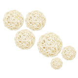 Maxbell 3Pc Natural Rattan Wicker Ball Photo Props Home Wedding DIY Trinket 8cm
