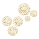 Maxbell 3Pc Natural Rattan Wicker Ball Photo Props Home Wedding DIY Trinket 8cm
