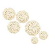 Maxbell 3Pc Natural Rattan Wicker Ball Photo Props Home Wedding DIY Trinket 8cm