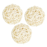 Maxbell 3Pc Natural Rattan Wicker Ball Photo Props Home Wedding DIY Trinket 8cm