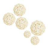 Maxbell 3Pc Natural Rattan Wicker Ball Photo Props Home Wedding DIY Trinket 8cm