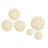 Maxbell 3Pc Natural Rattan Wicker Ball Photo Props Home Wedding DIY Trinket 8cm