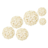 Maxbell 3Pc Natural Rattan Wicker Ball Photo Props Home Wedding DIY Trinket 8cm