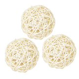 Maxbell 3Pc Natural Rattan Wicker Ball Photo Props Home Wedding DIY Trinket 8cm