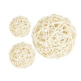 Maxbell 3Pc Natural Rattan Wicker Ball Photo Props Home Wedding DIY Trinket 6cm7cm10cm