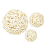 Maxbell 3Pc Natural Rattan Wicker Ball Photo Props Home Wedding DIY Trinket 6cm7cm10cm